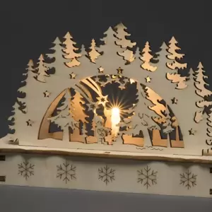 Illuminated Wooden Woodland Santa Scene - image 2