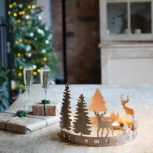 Ivyline Advent Forest Round Tealight Centrepiece - image 1