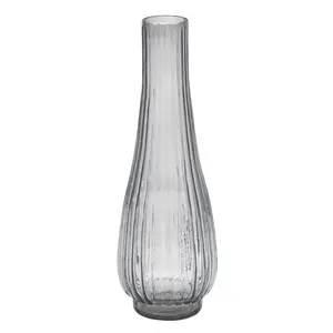 Ivyline Airlie Ribbed Stem Grey Vase