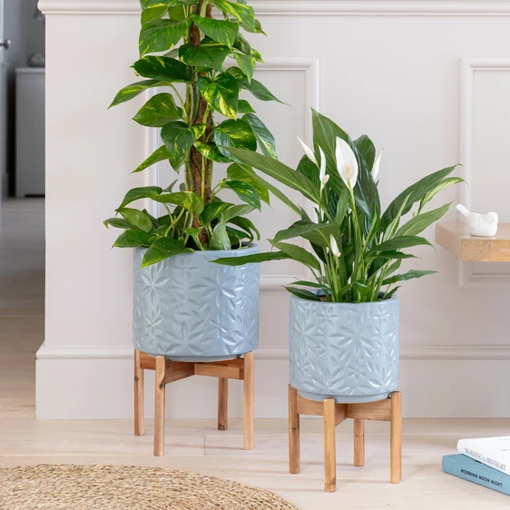 Ivyline Aspen Dusty Blue Planter - Small - image 1