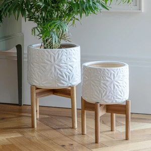 Ivyline Aspen White Planter - Small - image 1