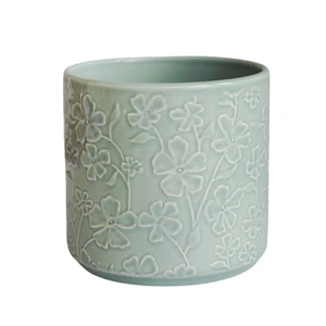 Ivyline Betsy Embossed Mint Planter - Small - image 2