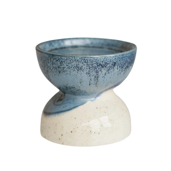 Ivyline Bowen Dipped Blue Pillar Candle Holder - Small - image 2