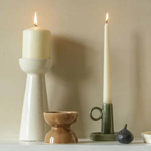 Ivyline Bowen Linen Pillar Candle Holder - Large