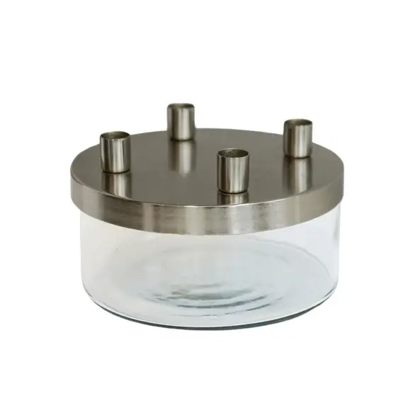 Ivyline Decorative Bowl Silver Candle Holder - image 2