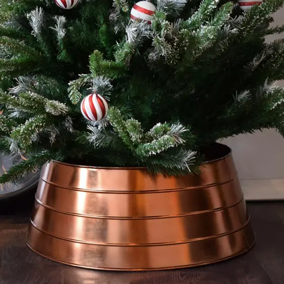 Ivyline Metal Christmas Tree Skirt - Copper - image 1