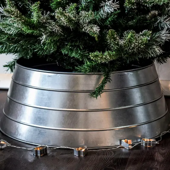 Ivyline Metal Christmas Tree Skirt - Galvanised - image 1