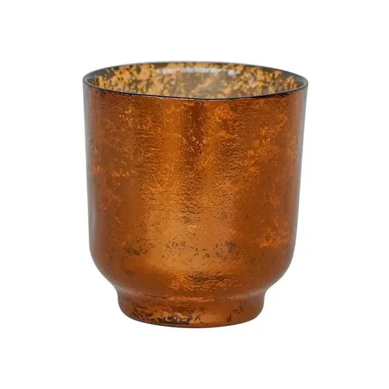 Ivyline Metallic Copper Gold Candle Holder