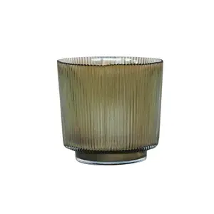 Ivyline Mocha Ribbed Glass Holder