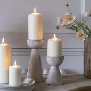 Ivyline Padstow Whitewash Candle Holder Set - image 1