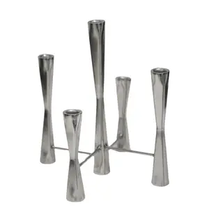 Ivyline Parker 5 Piece Silver Candle Centerpiece - image 2