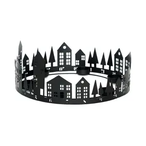 Ivyline Round Village Advent Tealight Centrepiece - image 2