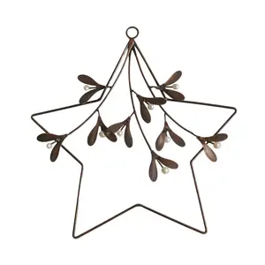 Ivyline Star Mistletoe Wreath - Gold