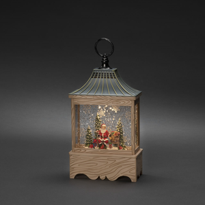 Water Lantern Santa On Bench - image 1