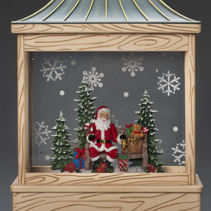 Water Lantern Santa On Bench - image 2