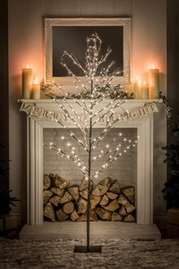 Light Up Bare Branch Snowy Berry Tree - 180cm