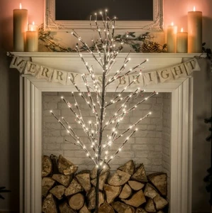 Light Up Bare Branch Snowy Berry Tree - 150cm