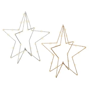 Light Up Metal Glitter Star - Large