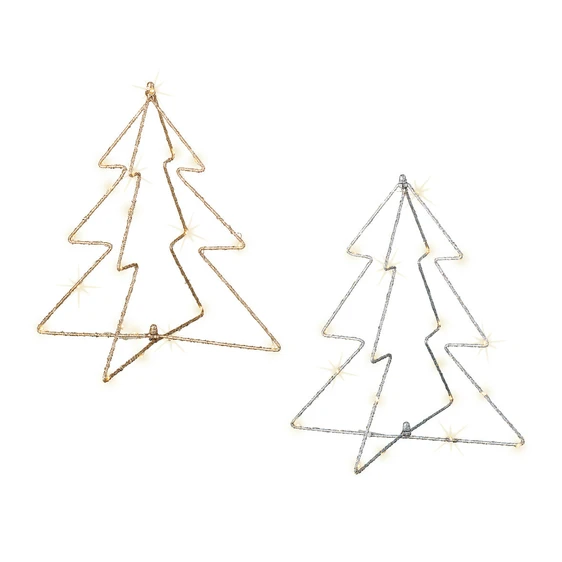 Light Up Wire Frame Glitter Tree - Medium