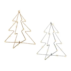 Light Up Wire Frame Glitter Tree - Medium