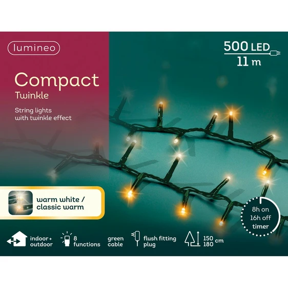 Lumineo Compact Twinkle Warm Duo String Lights (500 Lights) - image 2