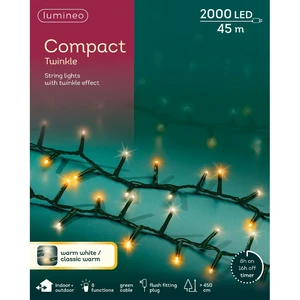 Lumineo Compact Twinkle Warm Duo String Lights (2000 Lights)