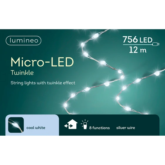 Lumineo Micro Wire Extra Dense Twinkle Lights - Cool White (756 Lights) - image 2