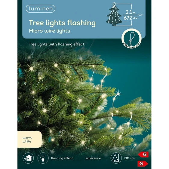 Lumineo Micro Wire Flashing Tree Lights - Warm White - image 2