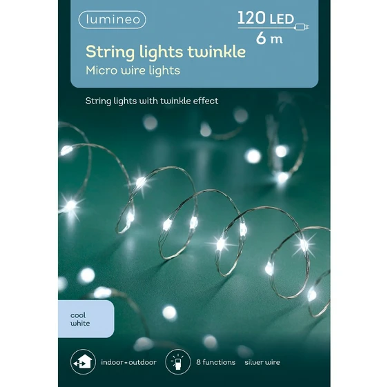 Lumineo Micro Wire Twinkle Lights - Cool White (120 Lights) - image 2