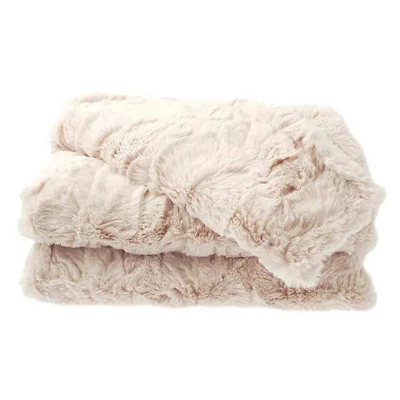 Marylin Faux Fur Throw - Oyster - image 1