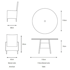 LeisureGrow Monte Carlo Dining Set & Parasol - image 3