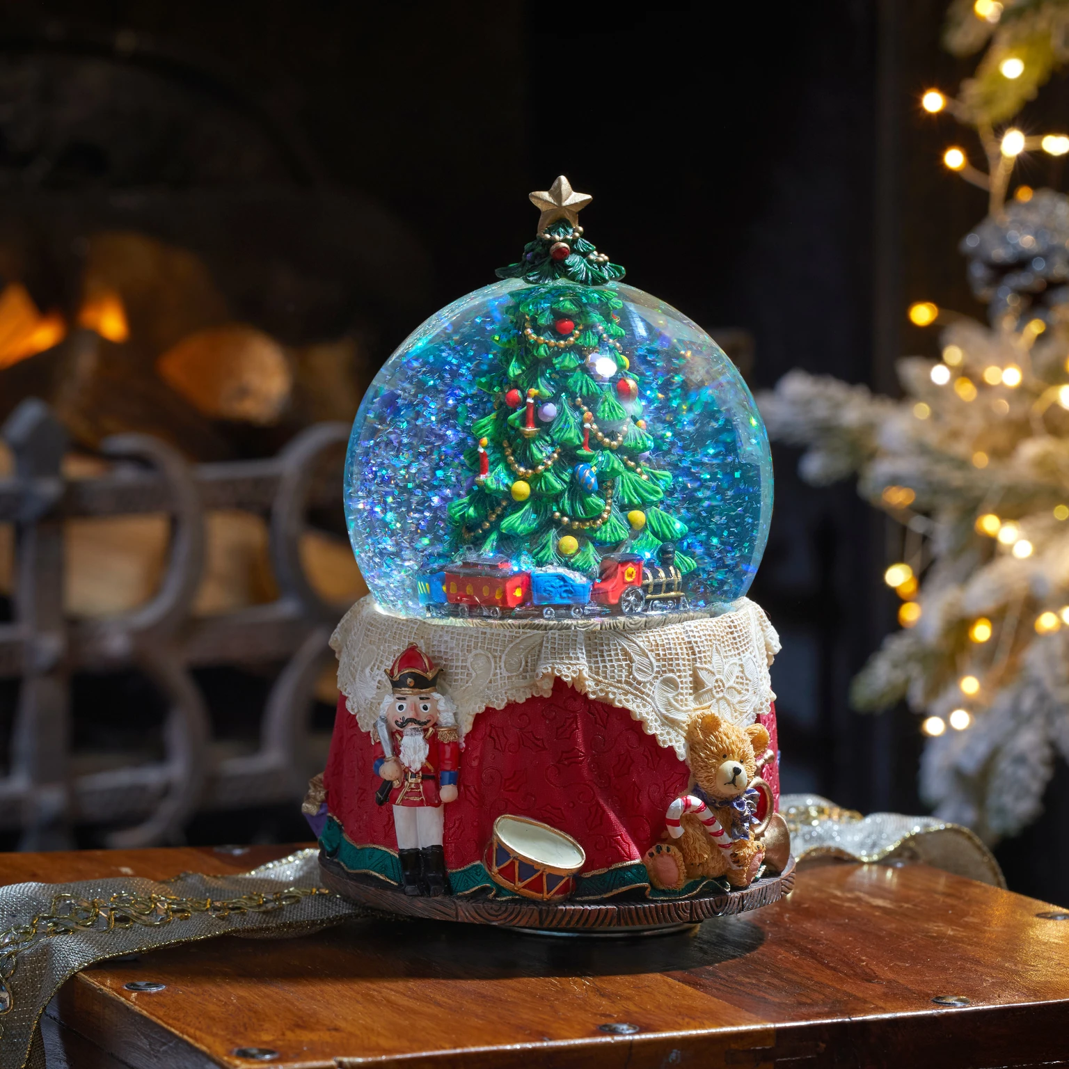 Musical Snow Globe Christmas Tree Cowell's Garden Centre Woolsington