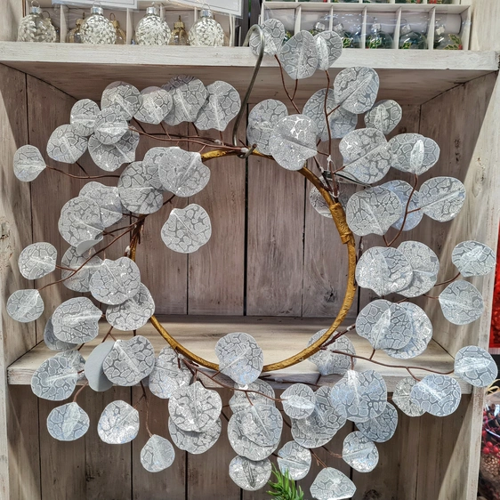 Sheen Eucalyptus Leaf Artificial Wreath - Silver - image 1