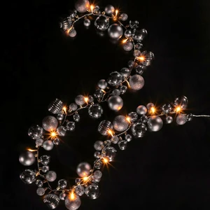 Noma Bauble Cluster Light Up Garland - Silver