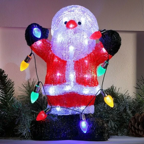 Noma Acrylic Santa With String Lights