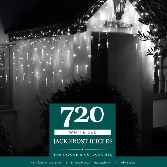 Noma Jack Frost White Icicle String Lights - 720 - image 1