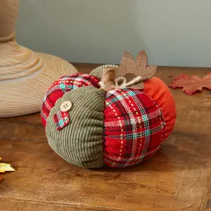 Plush Patchwork Pumpkin - Medium - image 1