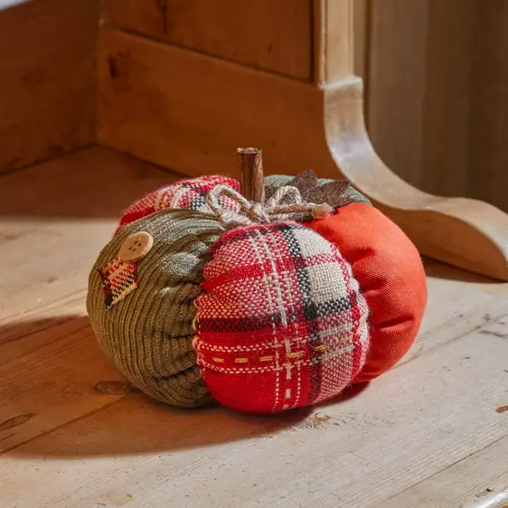 Plush Patchwork Pumpkin - Large - image 1