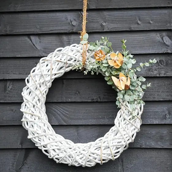 Rattan White Wreath - Large - image 2