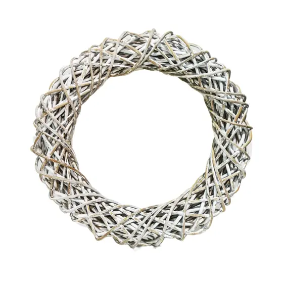 Rattan White Wreath - Medium - image 1