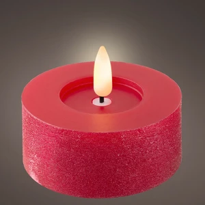 Real Effect Flameless Flat Wax Candle - Red