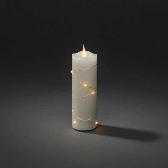 Real Effect Flameless Ivory Wax Candle - Small - image 1