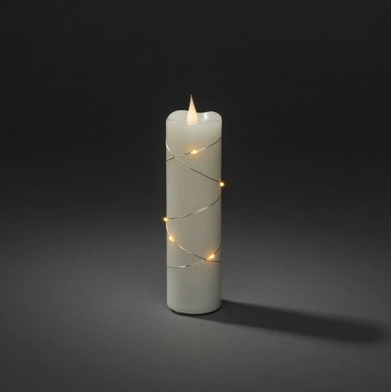 Real Effect Flameless Ivory Wax Candle - Medium - image 1