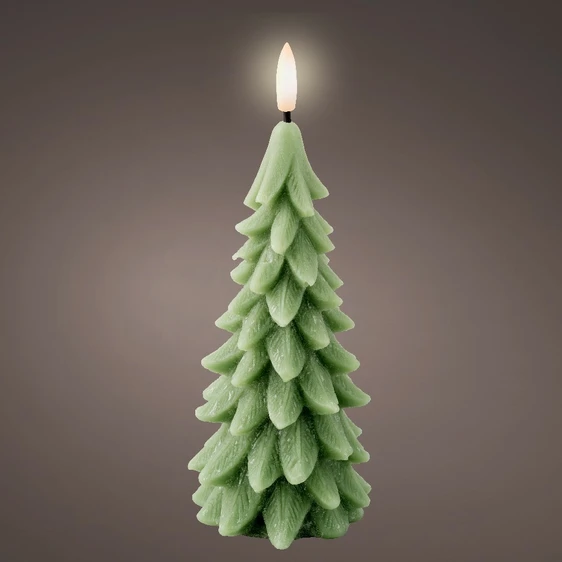 Real Effect Flameless Wax Green Tree Candle - Large