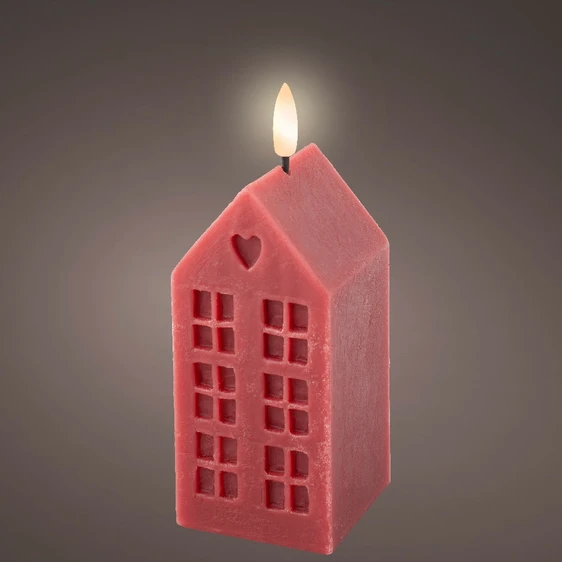 Real Effect Flameless Wax House Candle - Red