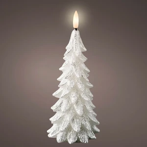 Real Effect Flameless Wax Silver Tree Candle - Large