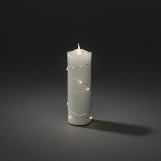 Real Effect Flameless White Wax Candle - Small - image 1