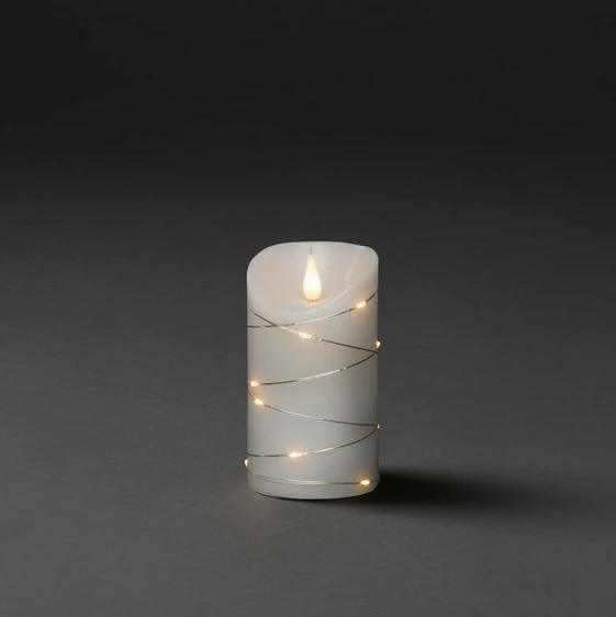 Real Effect Flameless White Wax Candle - Large - image 1