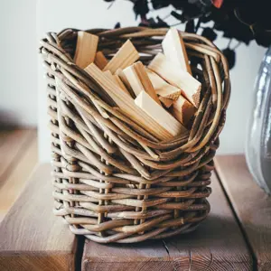 Round Wicker Kindling Basket