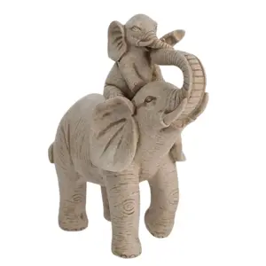 Sandstone Elephant & Calf Figure